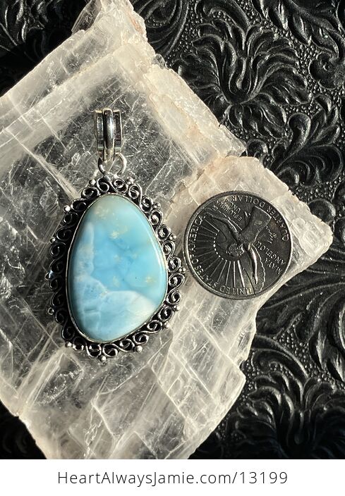 Larimar Pendant Stone Crystal Jewelry - #2gxbKHB7IqA-2