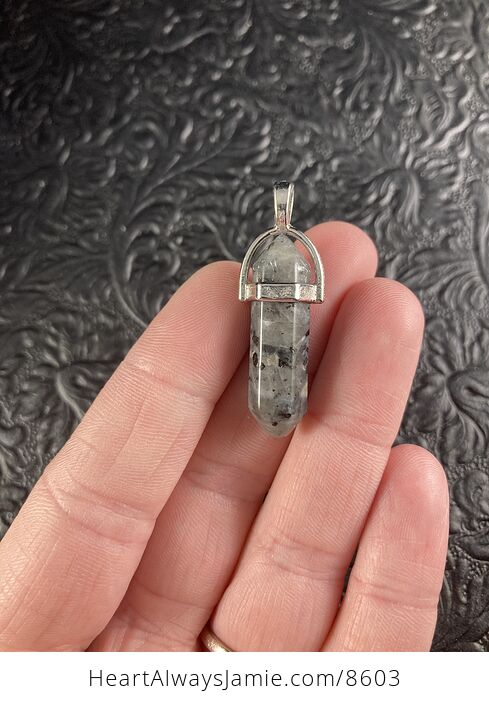 Larvakite Feldspar Natural Gemstone Jewelry Pendant - #oqSgBK9JM2M-2