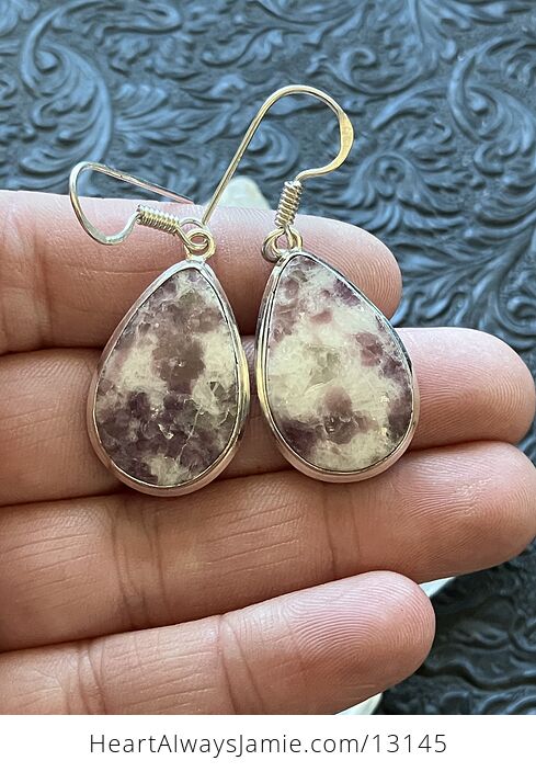 Lepidolite Mica Earrings Stone Crystal Jewelry Discount Due to Imperfection - #VrvZsZTBCK0-3