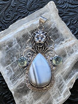 Lion Common Blue Opal and Topaz Pendant Stone Crystal Jewelry #VhhKEaULFWg