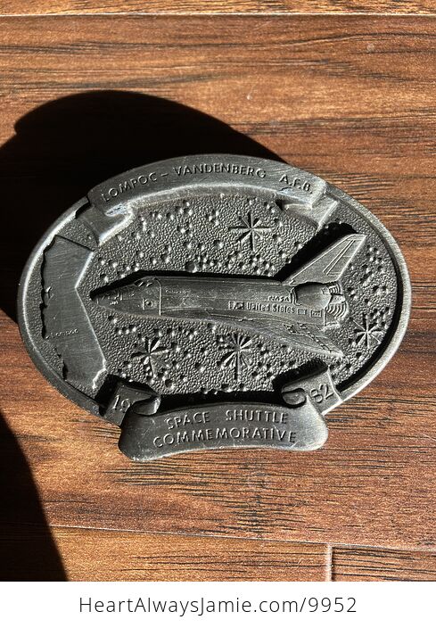 Lompoc Vandenberg Air Force Base California Nasa Space Shuttle 1982 Commemorative Hume and Sons Trading Co Belt Buckle - #0i9xrH4WtLk-1