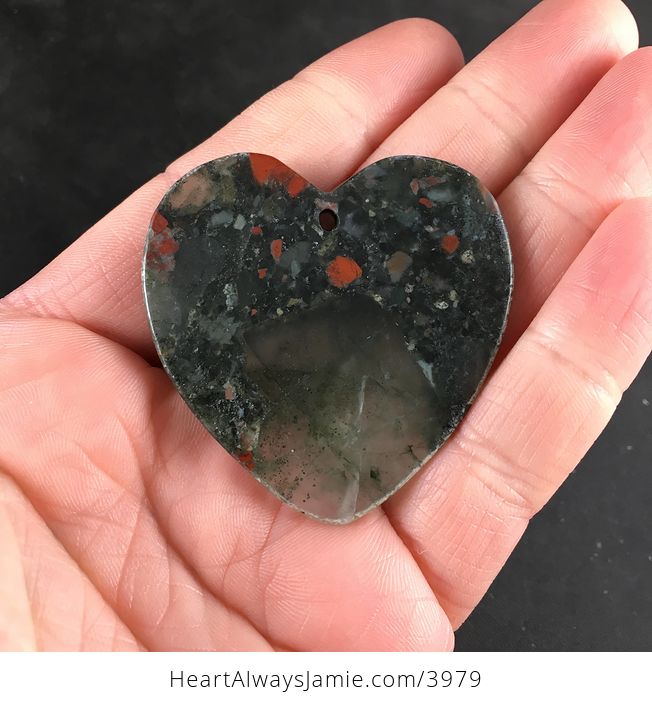 Love Heart Shaped Natural African Bloodstone Stone Pendant Necklace Jewelry - #8sOYuuAt4Fg-5