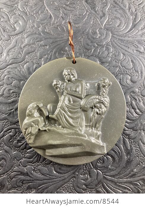 Ludwig Van Beethoven Jasper Pendant Stone Jewelry Mini Art Ornament - #6mUetGtLaSI-2