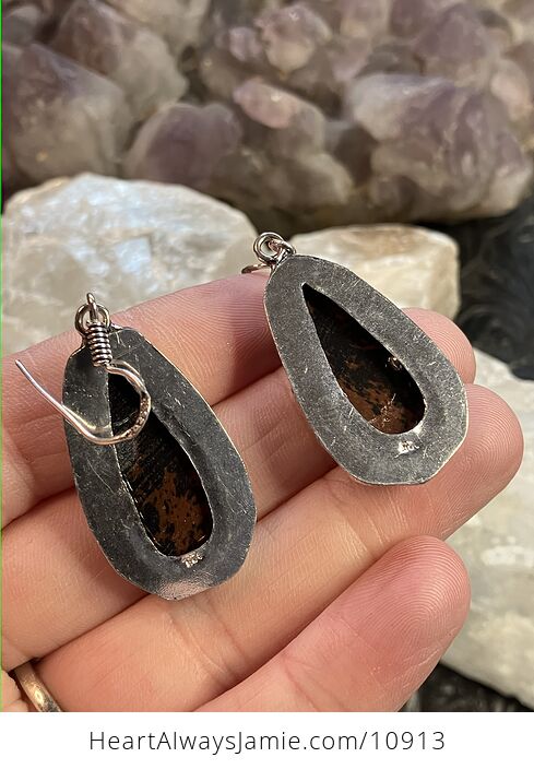Mahogany Obsidian Stone Crystal Jewelry Earrings - #COIlyCgCWNA-4