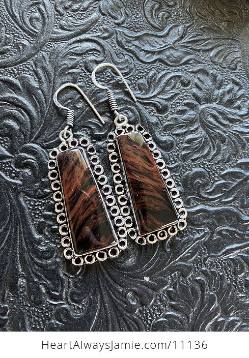 Mahogany Obsidian Stone Crystal Jewelry Earrings - #vVKYtxmiXbU-2
