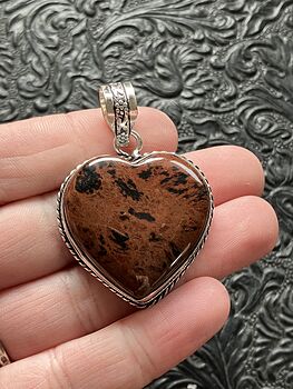 Mahogany Obsidian Stone Jewelry Crystal Heart Pendant #y9rbvRxGuvU