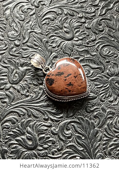 Mahogany Obsidian Stone Jewelry Crystal Heart Pendant - #y9rbvRxGuvU-3