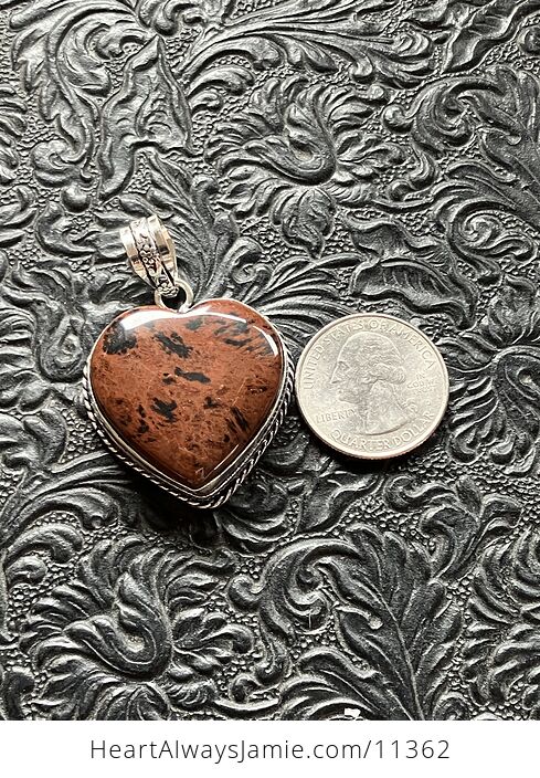 Mahogany Obsidian Stone Jewelry Crystal Heart Pendant - #y9rbvRxGuvU-2