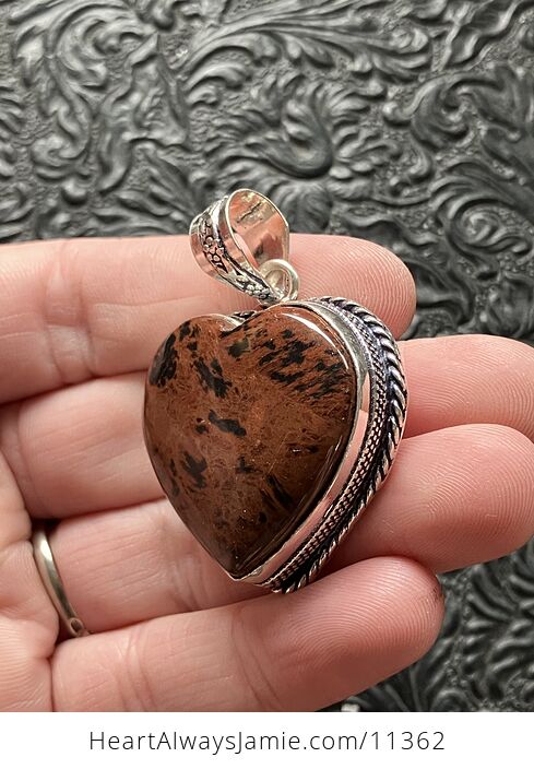 Mahogany Obsidian Stone Jewelry Crystal Heart Pendant - #y9rbvRxGuvU-5