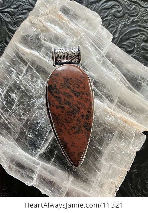 Mahogany Obsidian Stone Jewelry Crystal Pendant - #deO7eUdbvpU-1