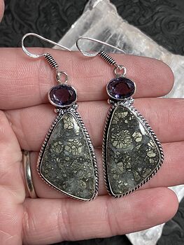 Marcasite in Agate Earrings Stone Crystal Jewelry #vrsnLCpSdEk