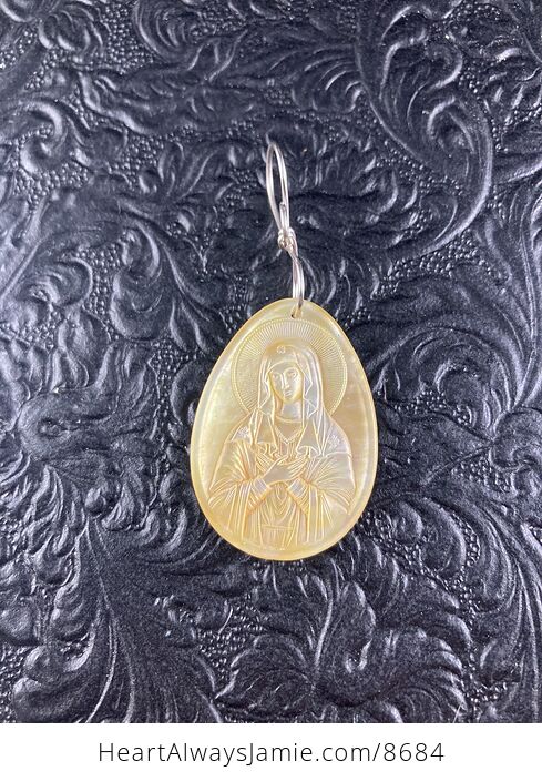 Mary Mother of Pearl Shell Jewelry Pendant Ornament - #2sJ28PYcipI-5
