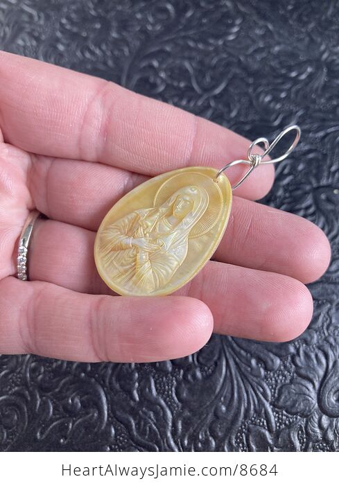 Mary Mother of Pearl Shell Jewelry Pendant Ornament - #2sJ28PYcipI-3