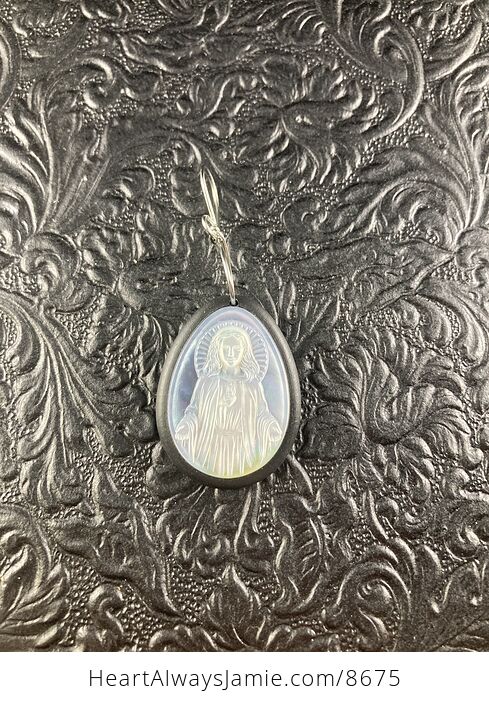 Mary Mother of Pearl Shell Jewelry Pendant Ornament - #hpWcGcsCrXw-3