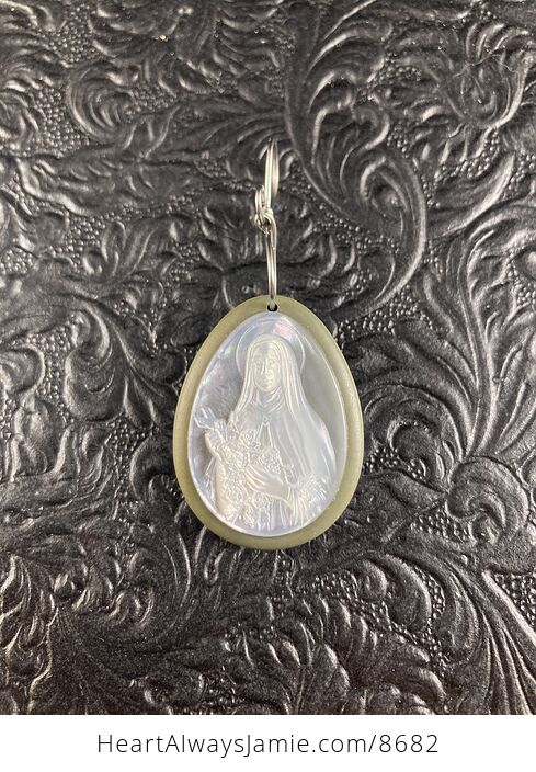 Mary Mother of Pearl Shell Jewelry Pendant Ornament - #nJGMHyDTFys-4