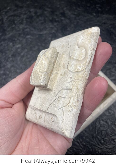 Matte Marble Stone Jewelry or Trinket Box - #LNpWQJlEB1g-5