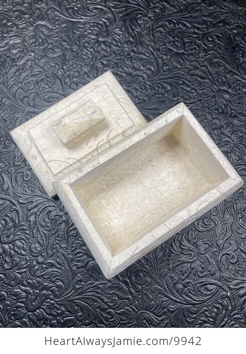 Matte Marble Stone Jewelry or Trinket Box - #LNpWQJlEB1g-3