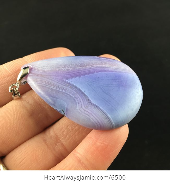 Matte Purple Agate Stone Jewelry Pendant - #ibOnHpuX8kU-4