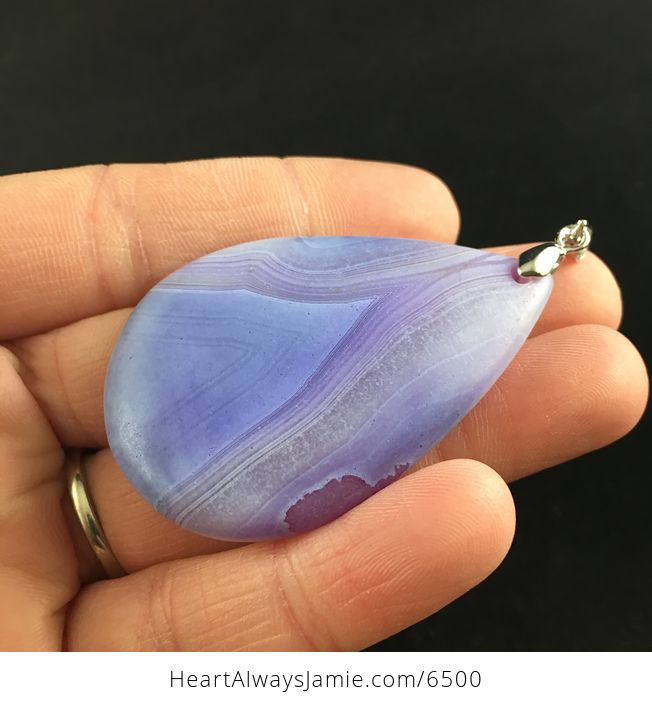 Matte Purple Agate Stone Jewelry Pendant - #ibOnHpuX8kU-3