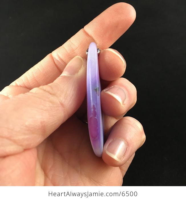 Matte Purple Agate Stone Jewelry Pendant - #ibOnHpuX8kU-5