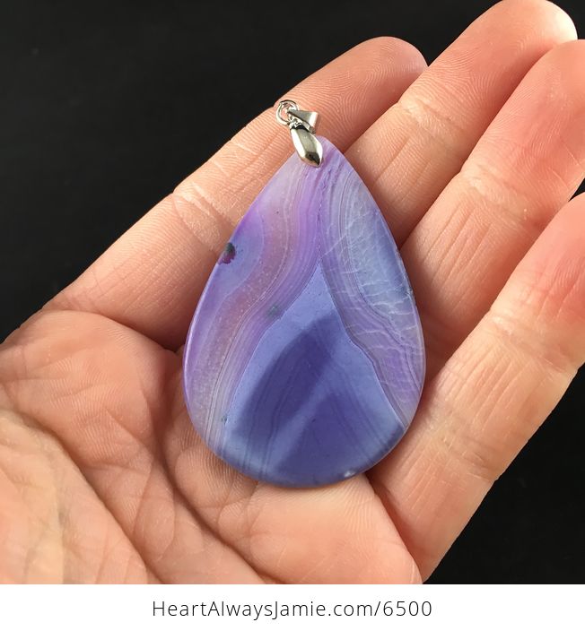 Matte Purple Agate Stone Jewelry Pendant - #ibOnHpuX8kU-6