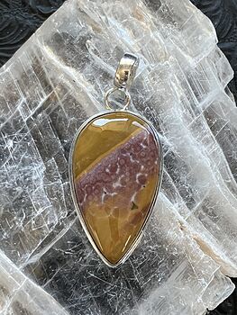 Mauve and Yellow Ocean Jasper Crystal Stone Jewelry Pendant #xRRbXdtL52Y