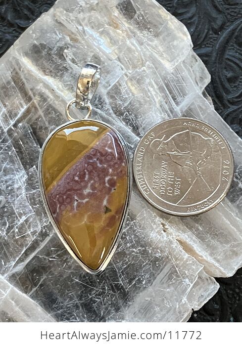 Mauve and Yellow Ocean Jasper Crystal Stone Jewelry Pendant - #xRRbXdtL52Y-6