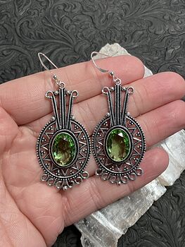 Mayan Styled Peridot Earrings Stone Crystal Jewelry #ijrXcxSbR0E