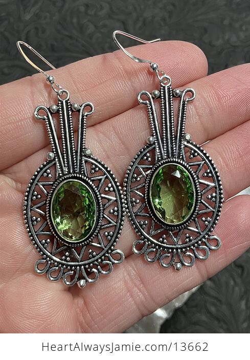 Mayan Styled Peridot Earrings Stone Crystal Jewelry - #ijrXcxSbR0E-3