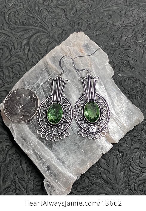 Mayan Styled Peridot Earrings Stone Crystal Jewelry - #ijrXcxSbR0E-4