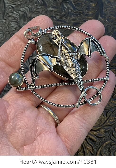 Metal Dragon and Labradorite Stone Jewelry Crystal Charm or Pendant - #noxhqWB086U-2