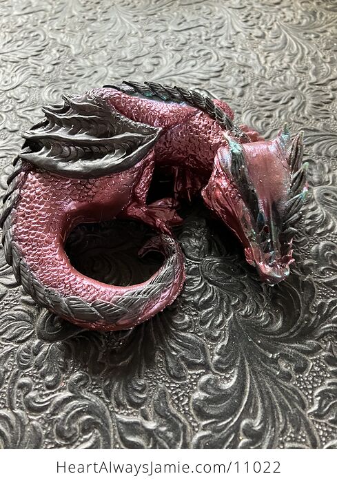 Metallic Purple Blue and Silver Sleeping Baby Dragon Resin Figurine Discounted - #5X7IXT1JaB4-3