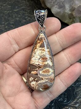 Mexican Birds Eye Jasper Rhyolite Stone Jewelry Crystal Pendant #g15spD1Hw4U