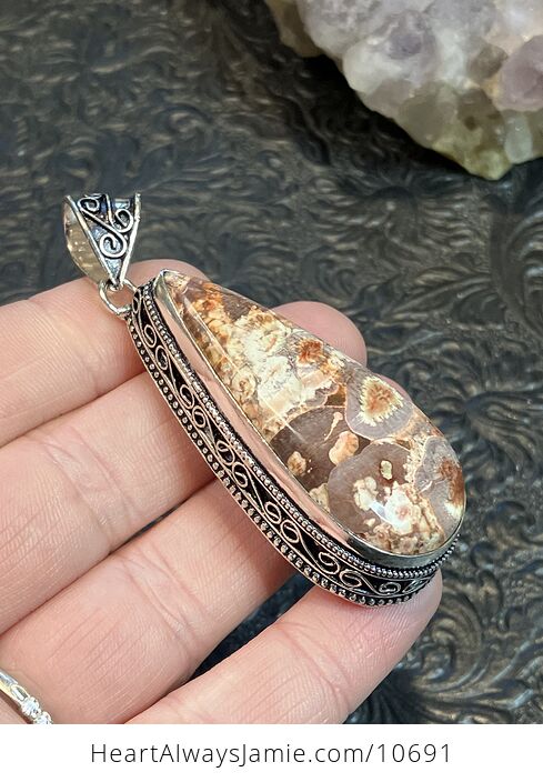 Mexican Birds Eye Jasper Rhyolite Stone Jewelry Crystal Pendant - #g15spD1Hw4U-2