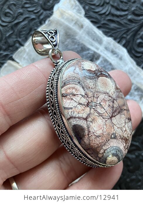 Mexican Birdseye Jasper Rhyolite Pendant Stone Jewelry Crystal - #N6XL1YQPkBc-3