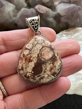 Mexican Birdseye Jasper Rhyolite Stone Jewelry Crystal Pendant #JfwPBAoEwyY