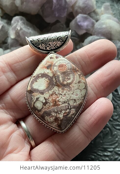 Mexican Birdseye Jasper Rhyolite Stone Jewelry Crystal Pendant - #1wf8ECCNKIk-2