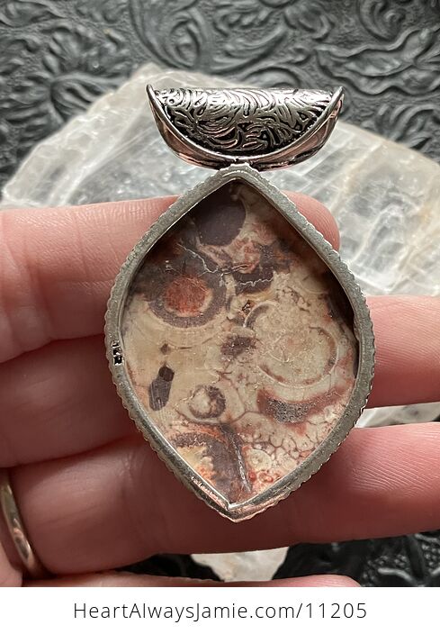 Mexican Birdseye Jasper Rhyolite Stone Jewelry Crystal Pendant - #1wf8ECCNKIk-9