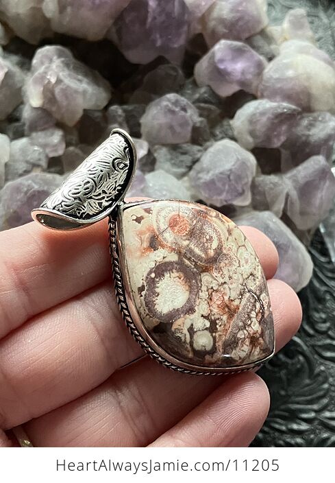 Mexican Birdseye Jasper Rhyolite Stone Jewelry Crystal Pendant - #1wf8ECCNKIk-3