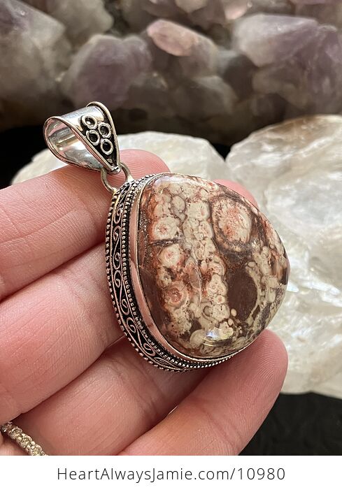 Mexican Birdseye Jasper Rhyolite Stone Jewelry Crystal Pendant - #JfwPBAoEwyY-3