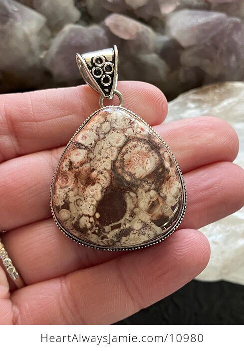 Mexican Birdseye Jasper Rhyolite Stone Jewelry Crystal Pendant - #JfwPBAoEwyY-1