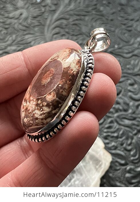 Mexican Birdseye Jasper Rhyolite Stone Jewelry Crystal Pendant - #e8UkTkYLcI4-3