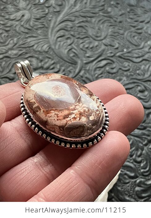 Mexican Birdseye Jasper Rhyolite Stone Jewelry Crystal Pendant - #e8UkTkYLcI4-2