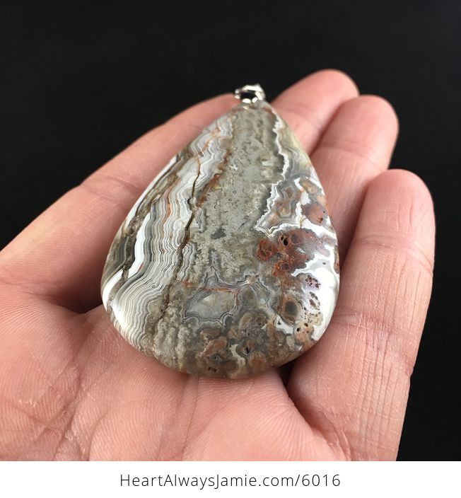 Mexican Crazy Lace Agate Stone Jewelry Pendant - #84A8HPGwg2o-2