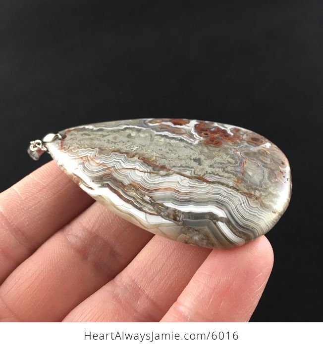 Mexican Crazy Lace Agate Stone Jewelry Pendant - #84A8HPGwg2o-4