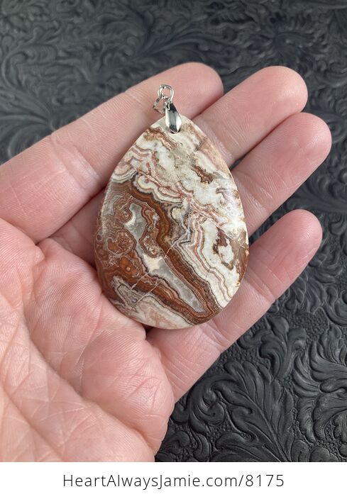 Mexican Crazy Lace Agate Stone Jewelry Pendant - #PZ1co5kOeKY-3