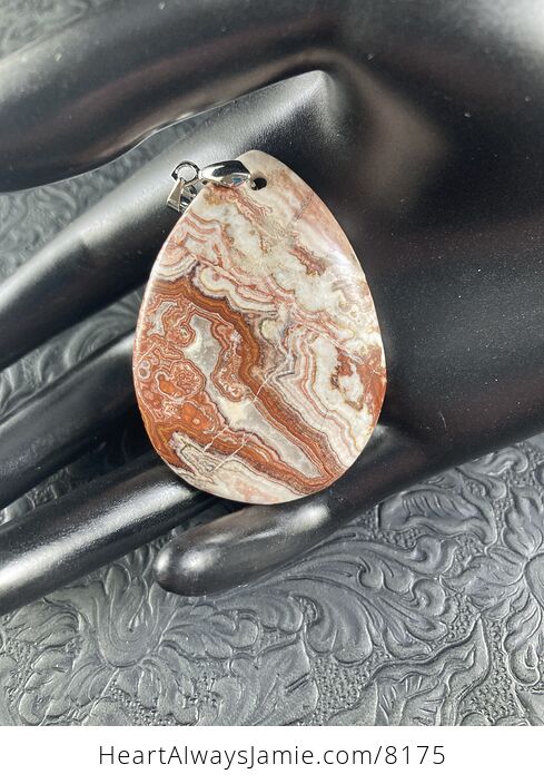 Mexican Crazy Lace Agate Stone Jewelry Pendant - #PZ1co5kOeKY-6