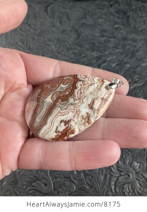 Mexican Crazy Lace Agate Stone Jewelry Pendant - #PZ1co5kOeKY-4