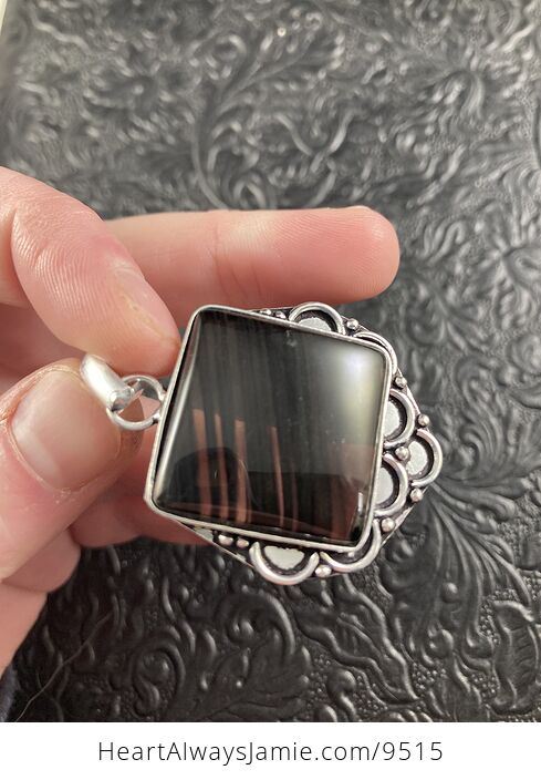 Midnight Lace Obsidian Crystal Stone Jewelry Pendant - #krLrkwYsXmc-2