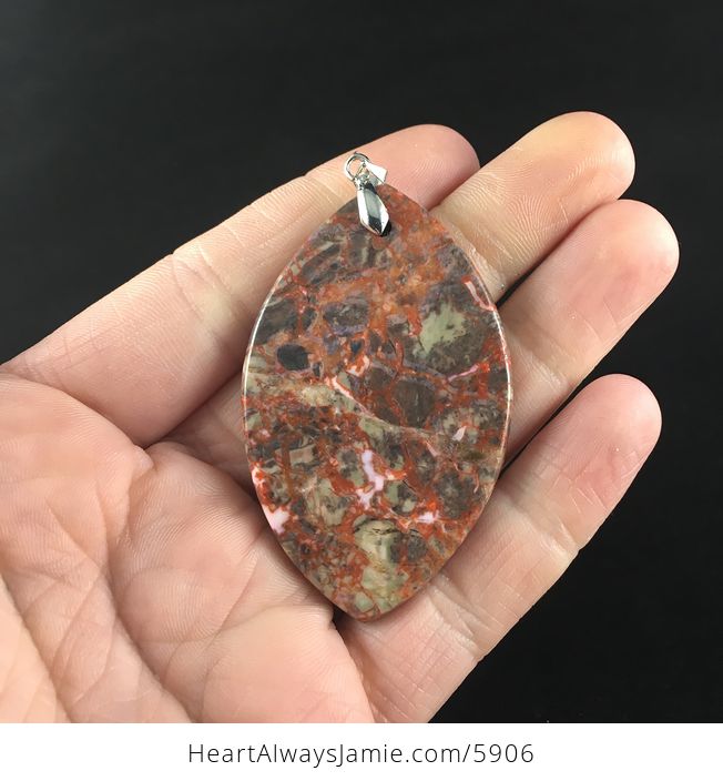 Money Agate Rainforest Rhyolite Jasper Stone Jewelry Pendant - #z9fKlaHd5WY-6